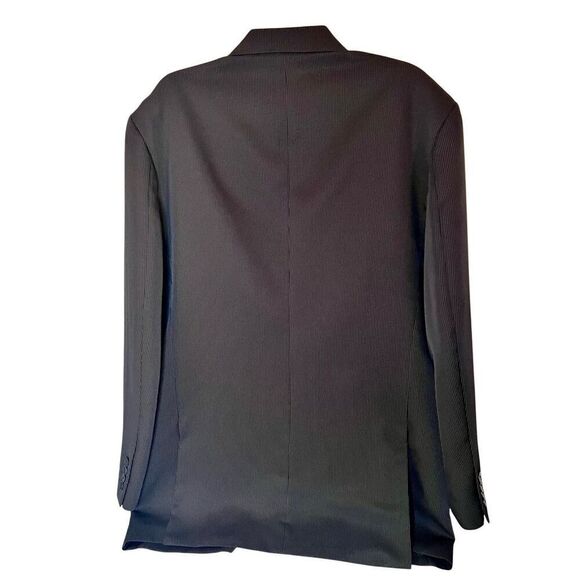 Alfani Mens Black Stripe Blazer Jacket Size Large - Picture 2 of 5